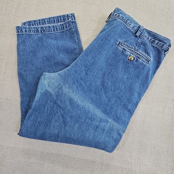 Vintage Roundtree & Yorke Jeans Men's 40x28 Blue Denim Pleated Relaxed Y2K Boho - Picture 7 of 16